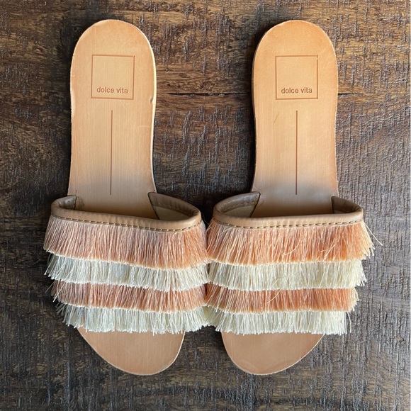 DOLCE VITA Celaya Natural Fringe Sandal sz 6 - Picture 3 of 14